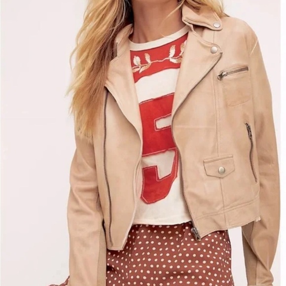 Free People Leather Jacket Size L - Picture 2 of 13